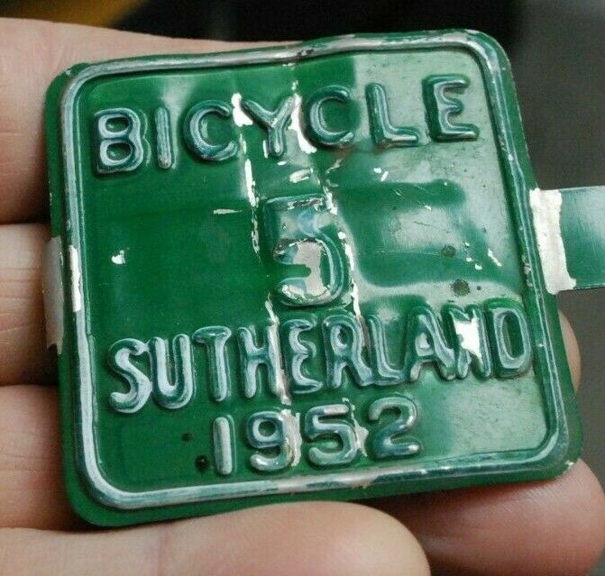 scarce SUTHERLAND SASKATCHEWAN bicycle license plate saskatoon - Fresh Stock Dated December 2025