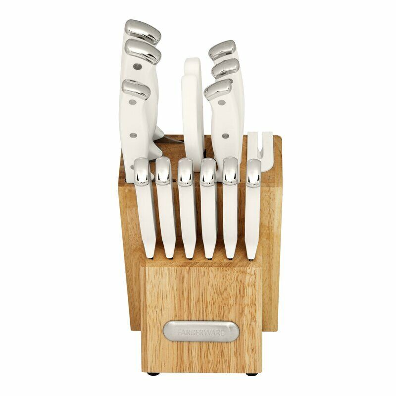 Knife Set, 14-Piece Kitchen Knife Set with Block Wooden German Stainless Steel - Fresh Stock Dated February 2026