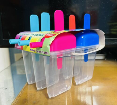 POPSICLE MAKER Mold Tray 6-ct Pk Ice-cream Ice Pop Frozen Smoothie Maker Tray A+ - Fresh Stock Dated February 2026