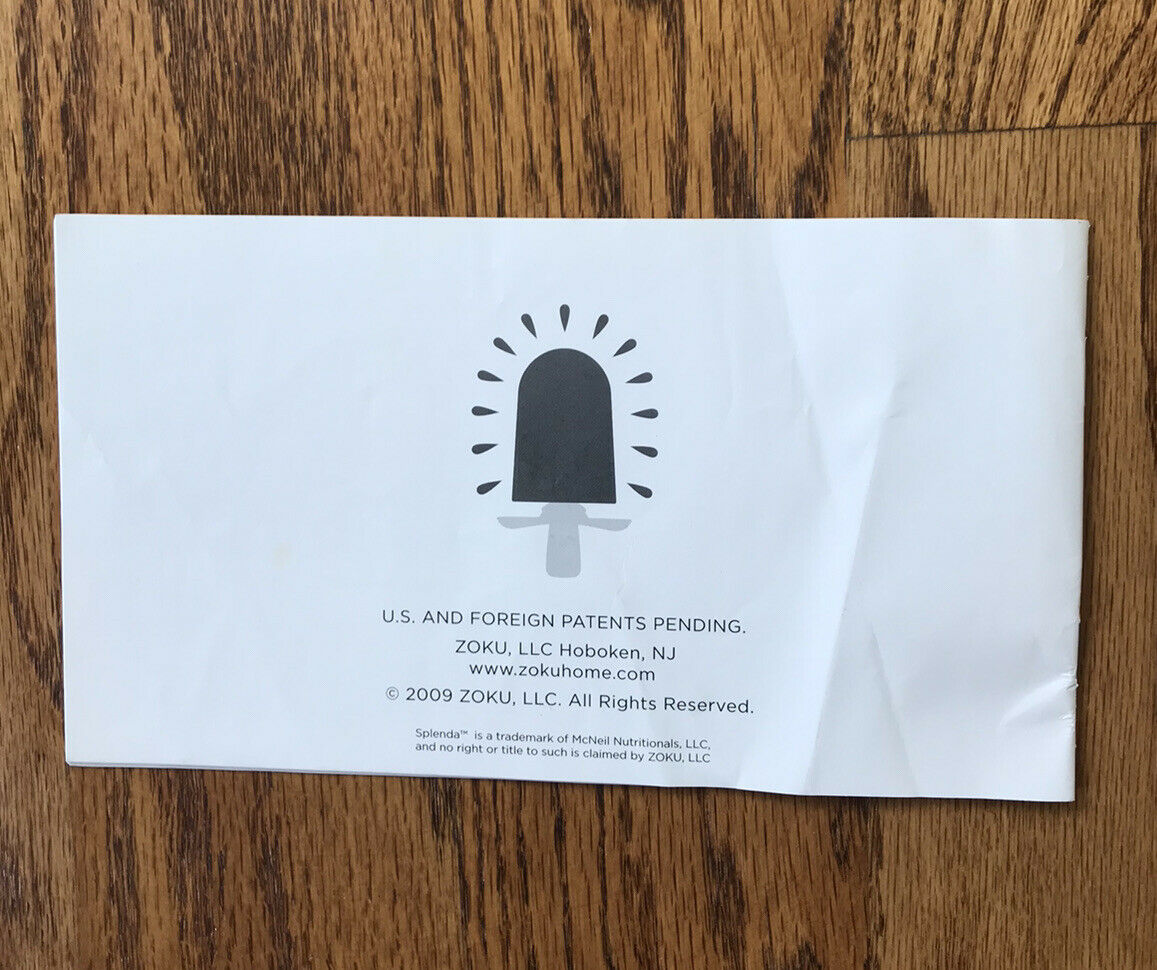 Zoku Replacement Part Instructions For Quick Pops Maker. - Fresh Stock Dated February 2026