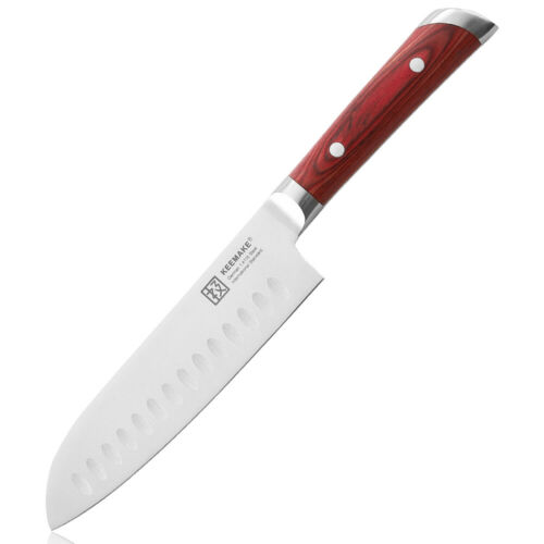 Razor sharp 7 inch santoku knife German stainless steel blade cutlery tools USA - Fresh Stock Dated January 2026