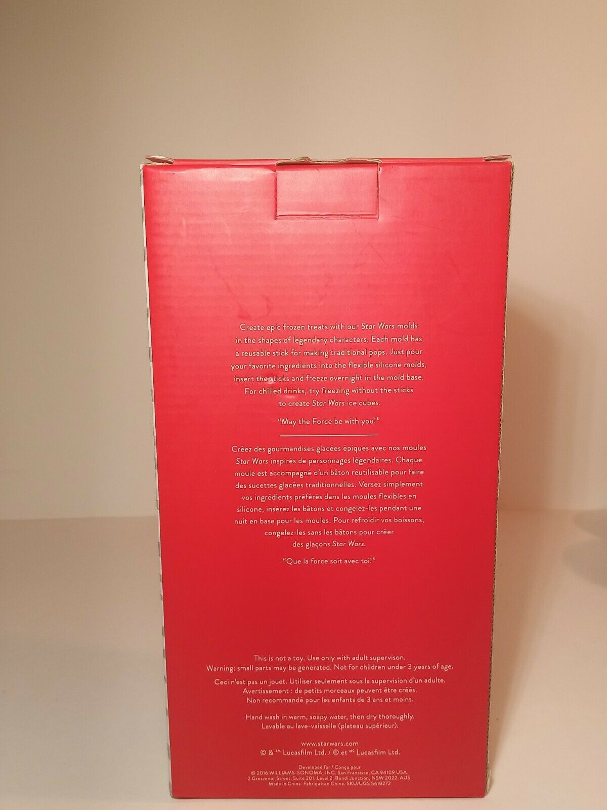 William-Sonoma Star Wars Ice Pop  Molds, New Sealed - Fresh Stock Dated February 2026