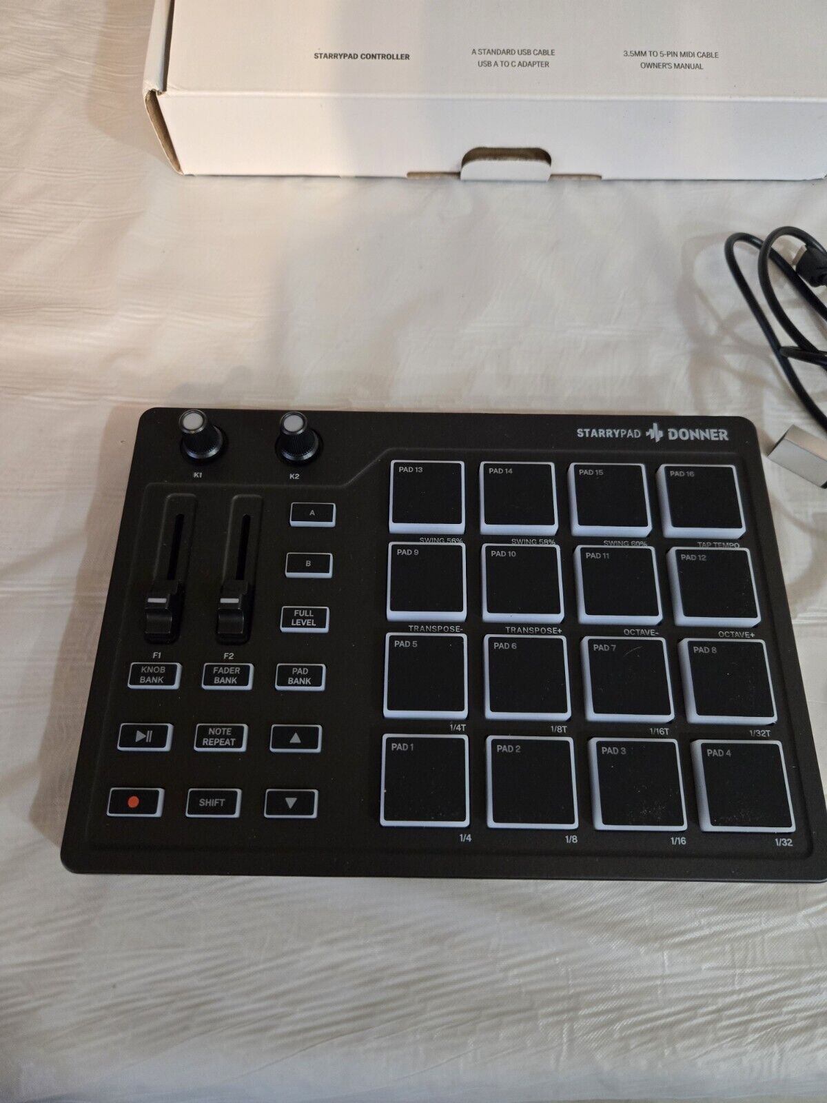 Donner MIDI Starrypad Pad Controller Pad Beat Maker Machine Professional 16 Pad - Fresh Stock Dated December 2025