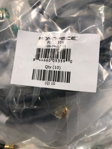 Lot 56-Monoprice 1.5ft RG6 (18AWG) 75Ohm, Quad Shield, CL2 Coaxial Cable - Black - Fresh Stock Dated December 2025