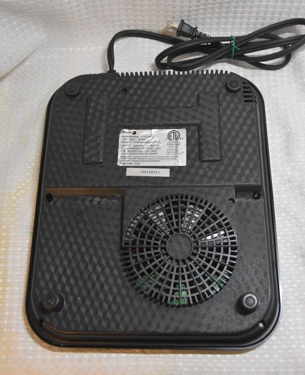 Fagor Induction Model 670041860 Working Condition, Black - Fresh Stock Dated February 2026