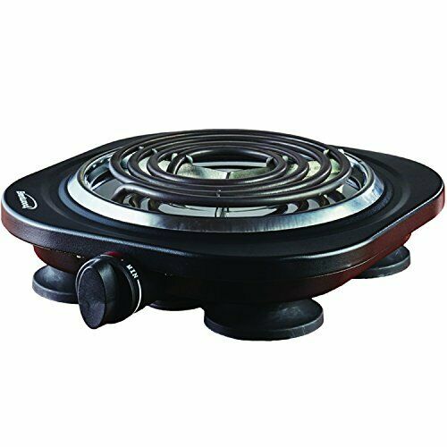 Brentwood TS-321BK 1000w Single Electric Burner, Black - Fresh Stock Dated February 2026