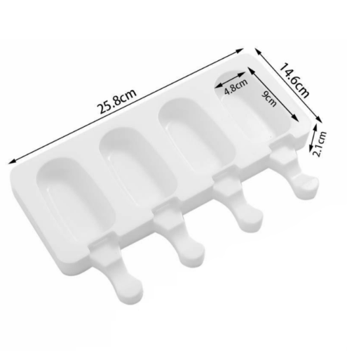 4 Cell Popsicle Mold Silicone DIY Frozen Ice Cream Mold Ice Pop Maker For DIY US - Fresh Stock Dated February 2026