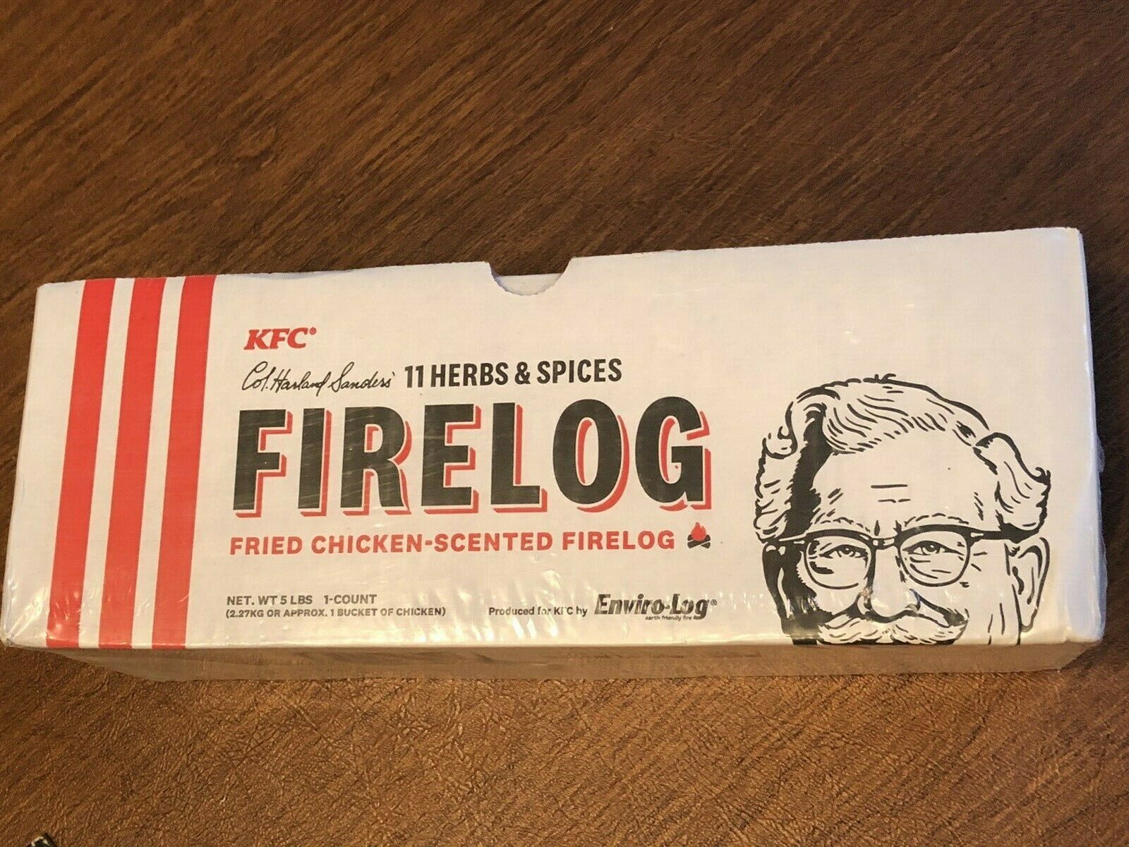 KFC 11 Herbs Spices FIRE LOG EnviroLog KENTUCKY FRIED CHICKEN LOT OF 2 - Fresh Stock Dated December 2025