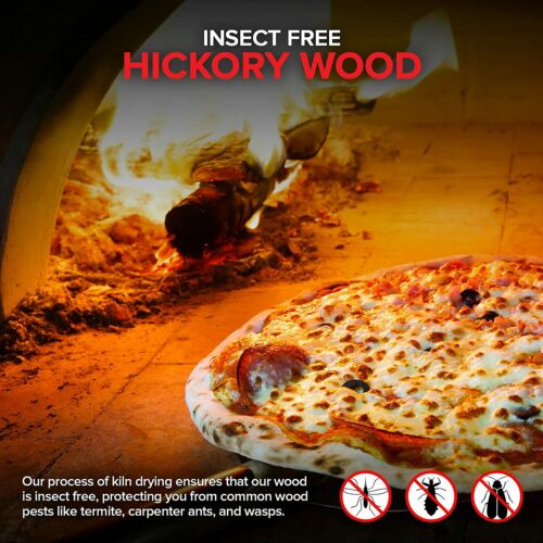 Stock Your Home Kiln Dried Wood Cooking Logs - Hickory - 20 Lbs - Fresh Stock Dated December 2025