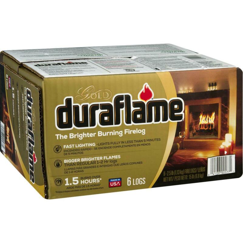 Duraflame Gold Brighter Burning 2.5Lb Firelogs, 6-Pack Case - Fresh Stock Dated January 2026