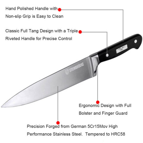 Kitchen Knife Chef Knives 8 inch German High Quality Stainless Steel - Fresh Stock Dated January 2026