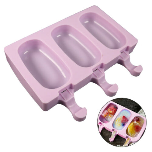 DIY Silicone Ice Cream Mold Reusable Ice Cube Tray Maker Kit with 50 Wooden Cane - Fresh Stock Dated February 2026