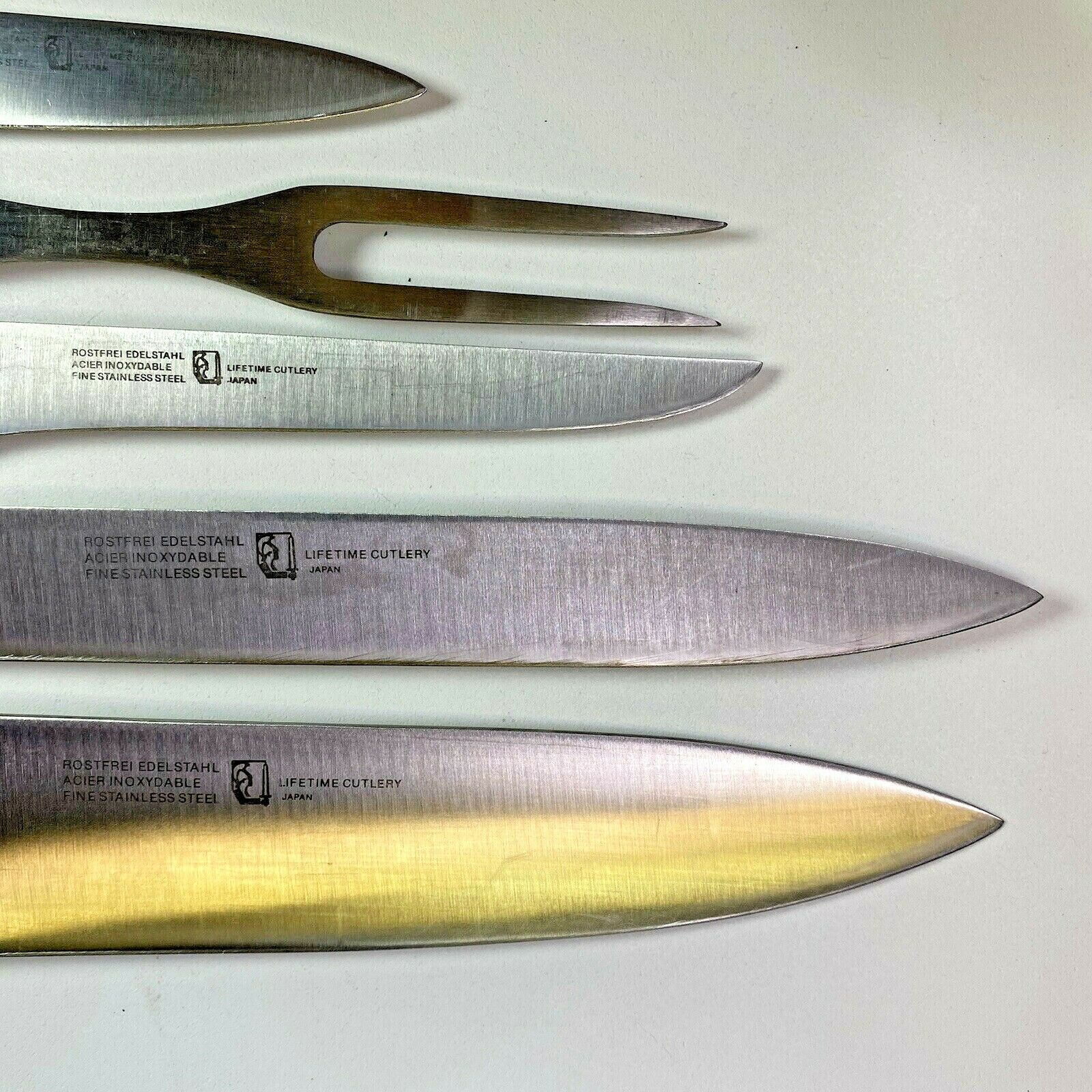 4 Knives 1 Fork LC Germain Fine Stainless Steel Lifetime Cutlery Japan Block - Fresh Stock Dated January 2026