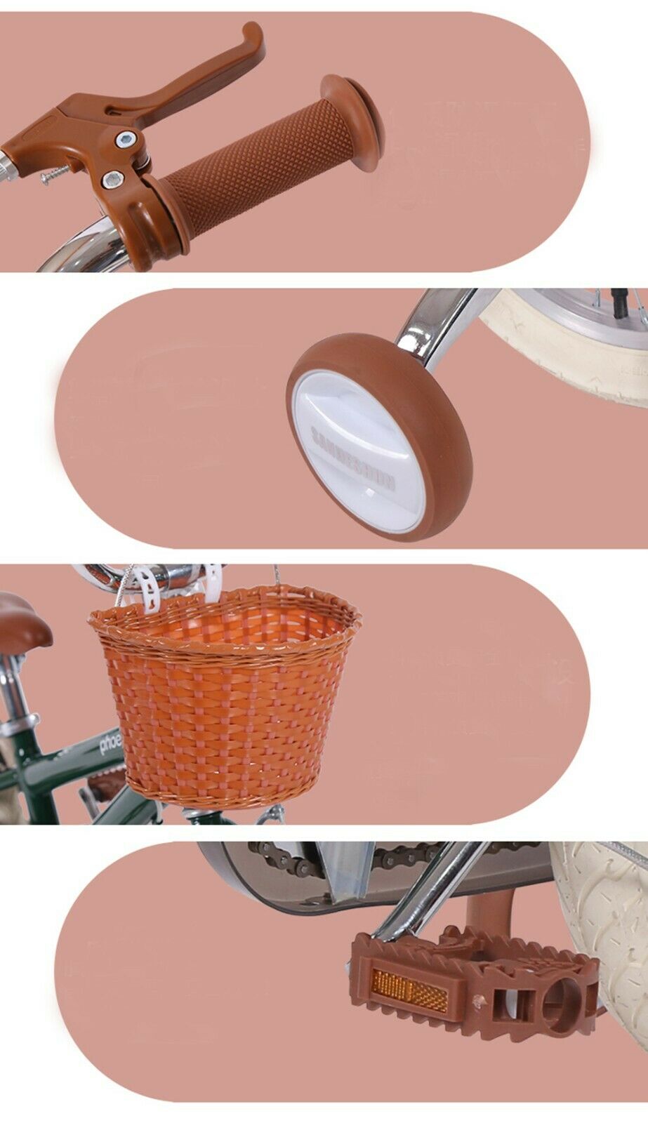 Phoenix 18inch Kids Bike Pink Yellow With Training Wheels For Ages 3-12 Chilren - Fresh Stock Dated December 2025