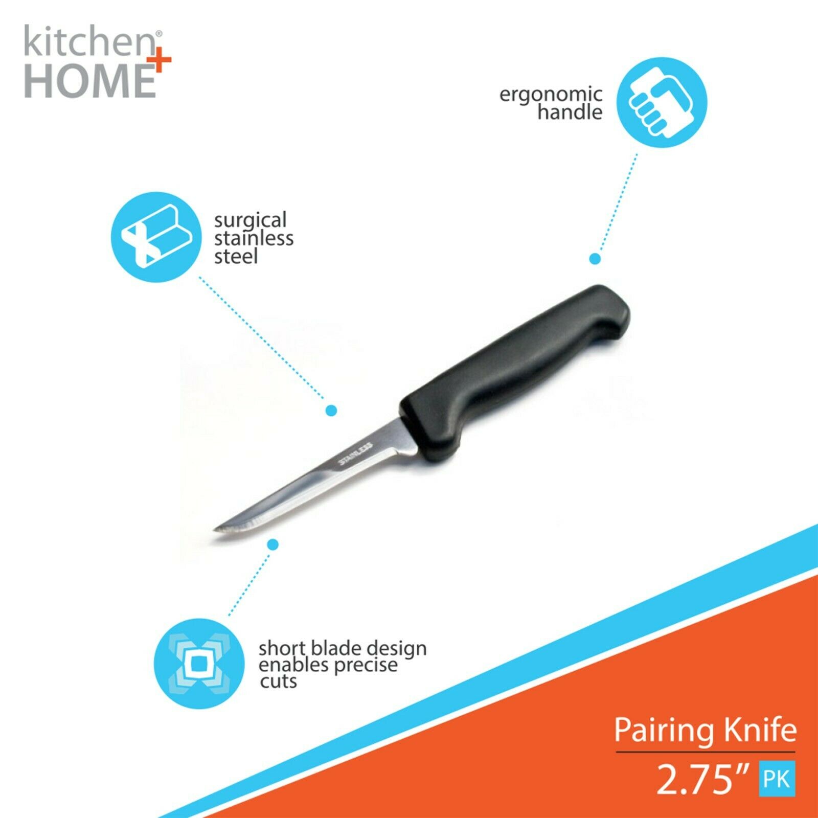 Starter Knife Set - Chef Knife, Bread Knife, Fillet Knife, Paring Knife & Peeler - Fresh Stock Dated February 2026