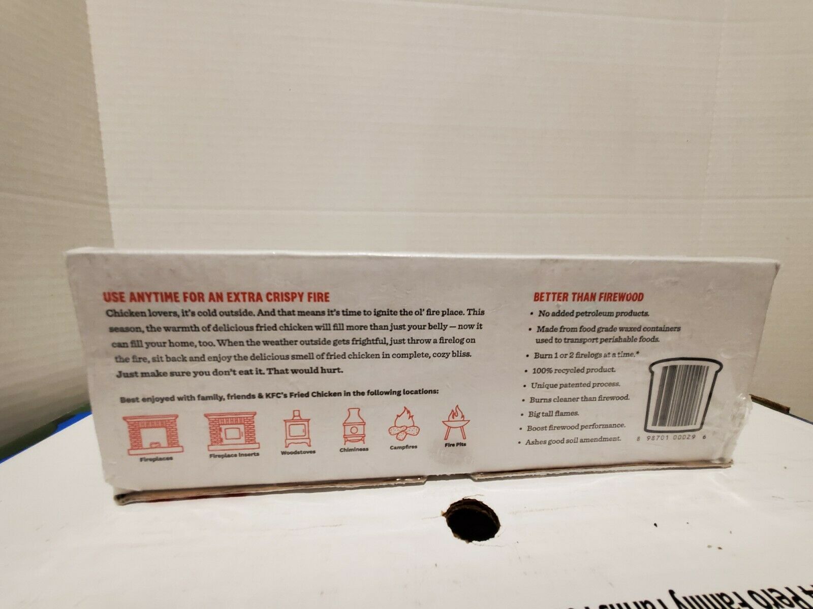 KFC Limited-Edition 11 Herbs & Spices Firelog Enviro-Log Fireplace Wood Stove - Fresh Stock Dated December 2025