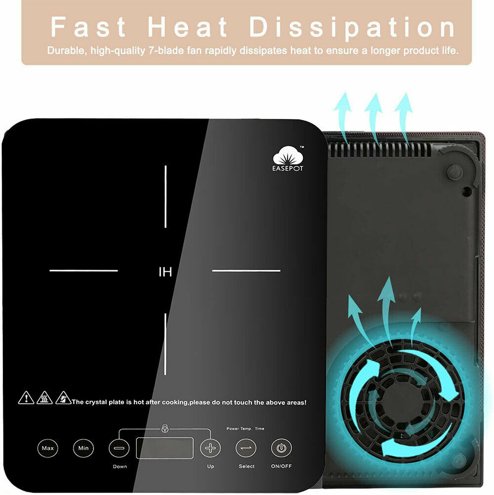 Induction Cooktop Cooker 1800W Single Countertop Burner Hot Plate Stove Heater - Fresh Stock Dated February 2026