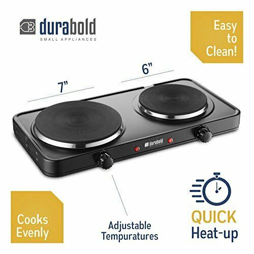 Kitchen Countertop Cast-Iron Double Burner - Stainless Steel Body – Sealed Bu... - Fresh Stock Dated February 2026