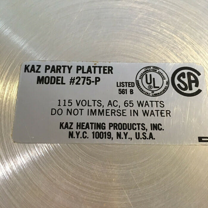 Vtg KAZ Party Platter with Domed Lid - Electric Heated TRAY for Buffet/Party - Fresh Stock Dated February 2026