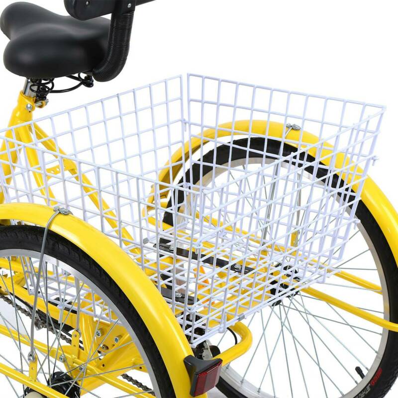 24 inch Adult Tricycle 7 Speed 3-Wheel Adult Bicycle Trike w/Basket for Shopping - Fresh Stock Dated December 2025