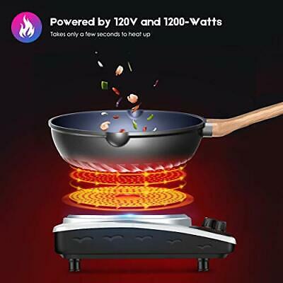 Electric Single Hot Plate,Portable Stove,1200W Infrared Single Burner for - Fresh Stock Dated January 2026