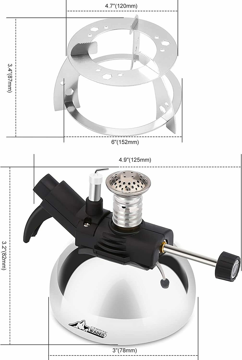 Mini Butane Burner, Tabletop Burner & Aluminium Rack, Portable Burner, Cooking - Fresh Stock Dated January 2026