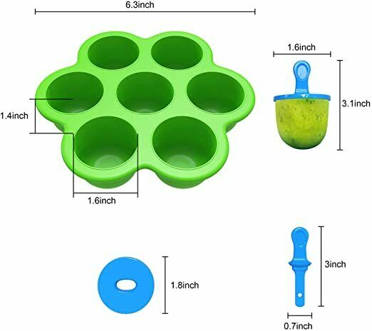 2 Pack Popsicle Molds,Mini 7-cavity Ice Pop Molds,Food Grade Baby Popsicle Mold - Fresh Stock Dated February 2026