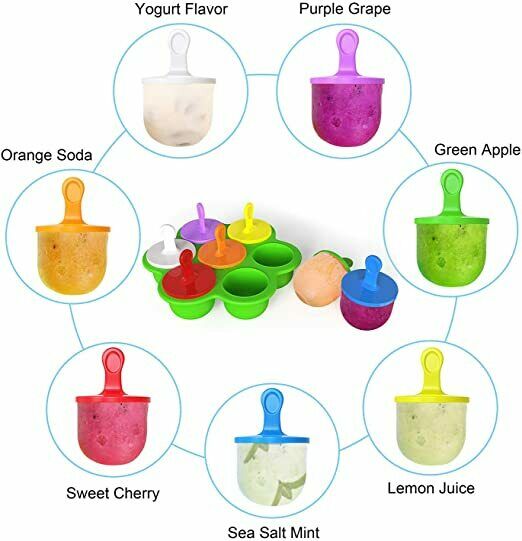 2 Pack Popsicle Molds,Mini 7-cavity Ice Pop Molds,Food Grade Baby Popsicle Mold - Fresh Stock Dated February 2026