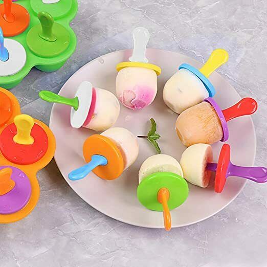 2 Pack Popsicle Molds,Mini 7-cavity Ice Pop Molds,Food Grade Baby Popsicle Mold - Fresh Stock Dated February 2026