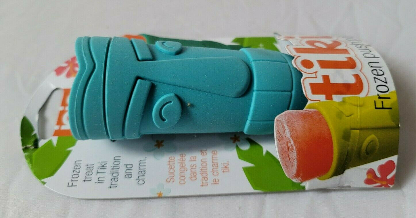 Joie Tiki-Themed Frozen Push Pop Stick Silicone Ice Popsicle Mold Blue NIP - Fresh Stock Dated February 2026