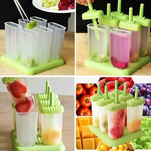 OFNMY 12 Pieces Popsicle Molds Plastic Ice Pop Mold Maker Ice Cream Popscicle... - Fresh Stock Dated February 2026