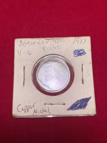 DOMINICAN REPUBLIC 1937 5 Centavos XF-AU - Fresh Stock Dated December 2025