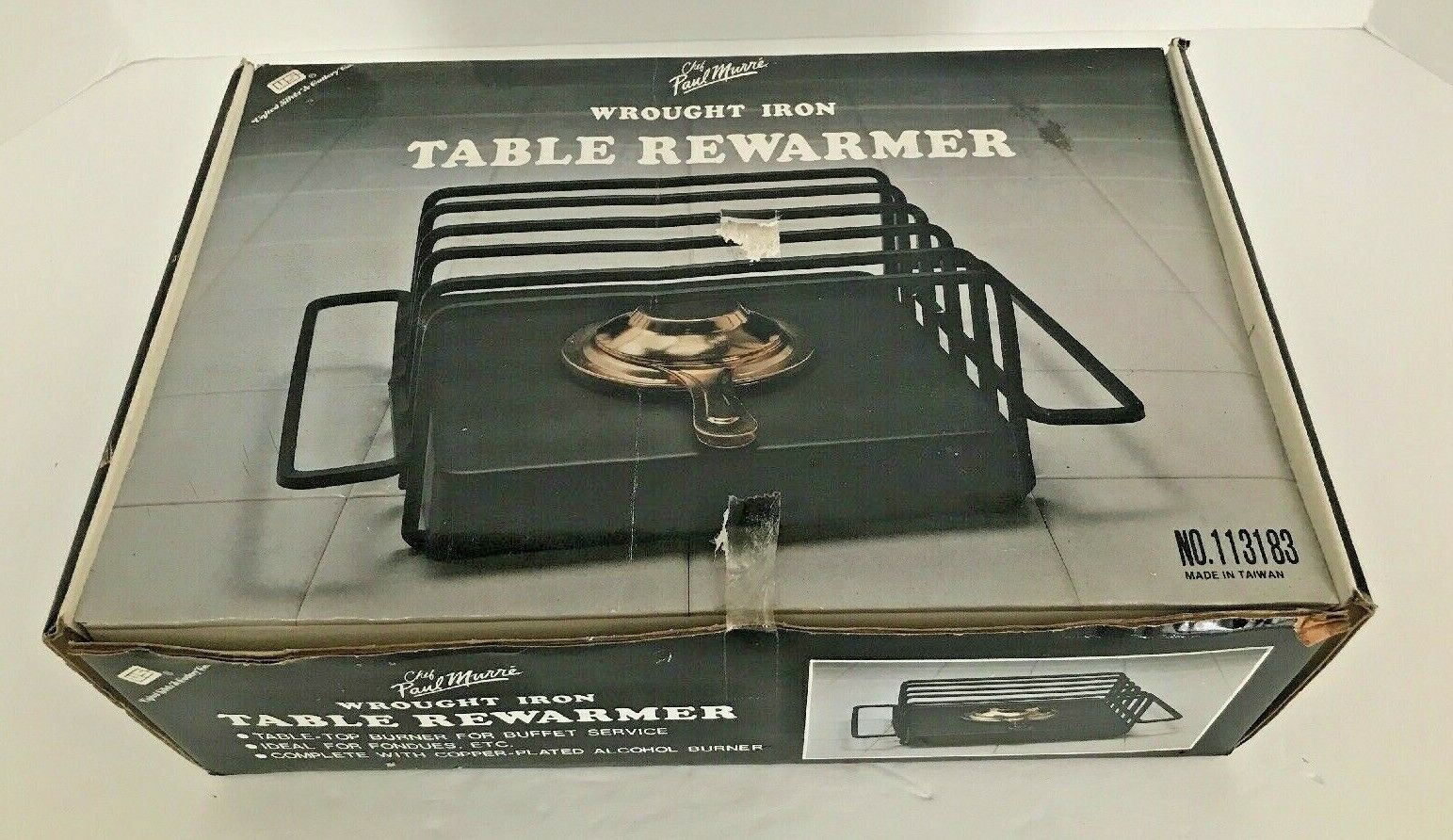 Wrought Iron Table Top Burner Table Rewarmer Chef Paul Murre No.113183 - Fresh Stock Dated February 2026