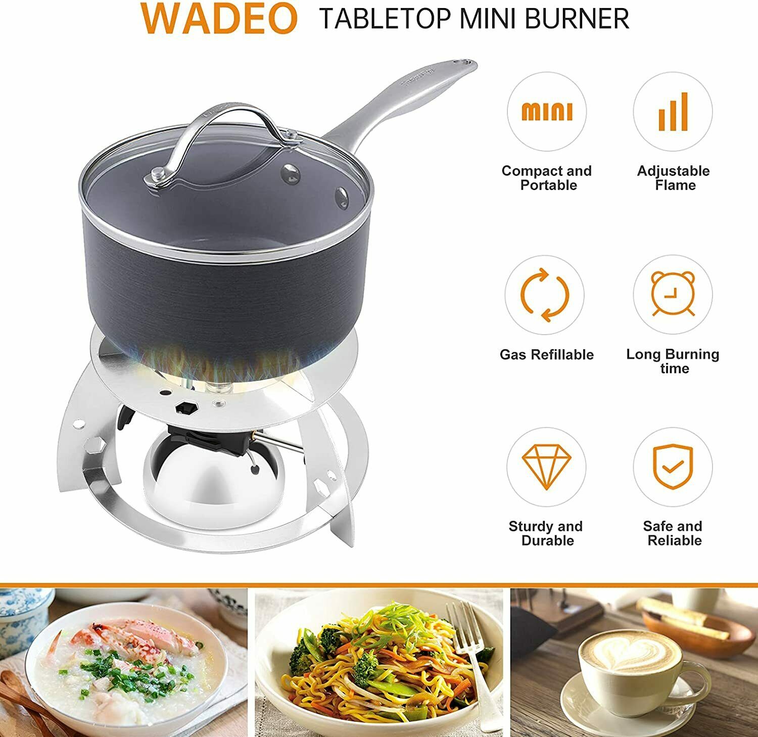 Mini Butane Burner, Tabletop Burner & Aluminium Rack, Portable Burner, Cooking - Fresh Stock Dated January 2026