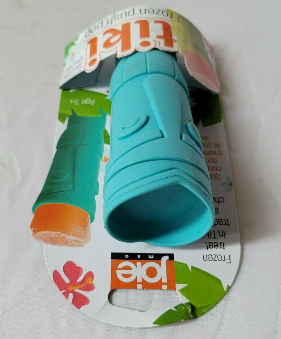Joie Tiki-Themed Frozen Push Pop Stick Silicone Ice Popsicle Mold Blue NIP - Fresh Stock Dated February 2026