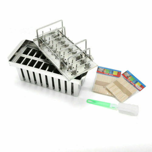 20PCS Stainless Steel Frozen Popsicle Molds Ice Cream Pop Maker Freezer Tray - Fresh Stock Dated February 2026