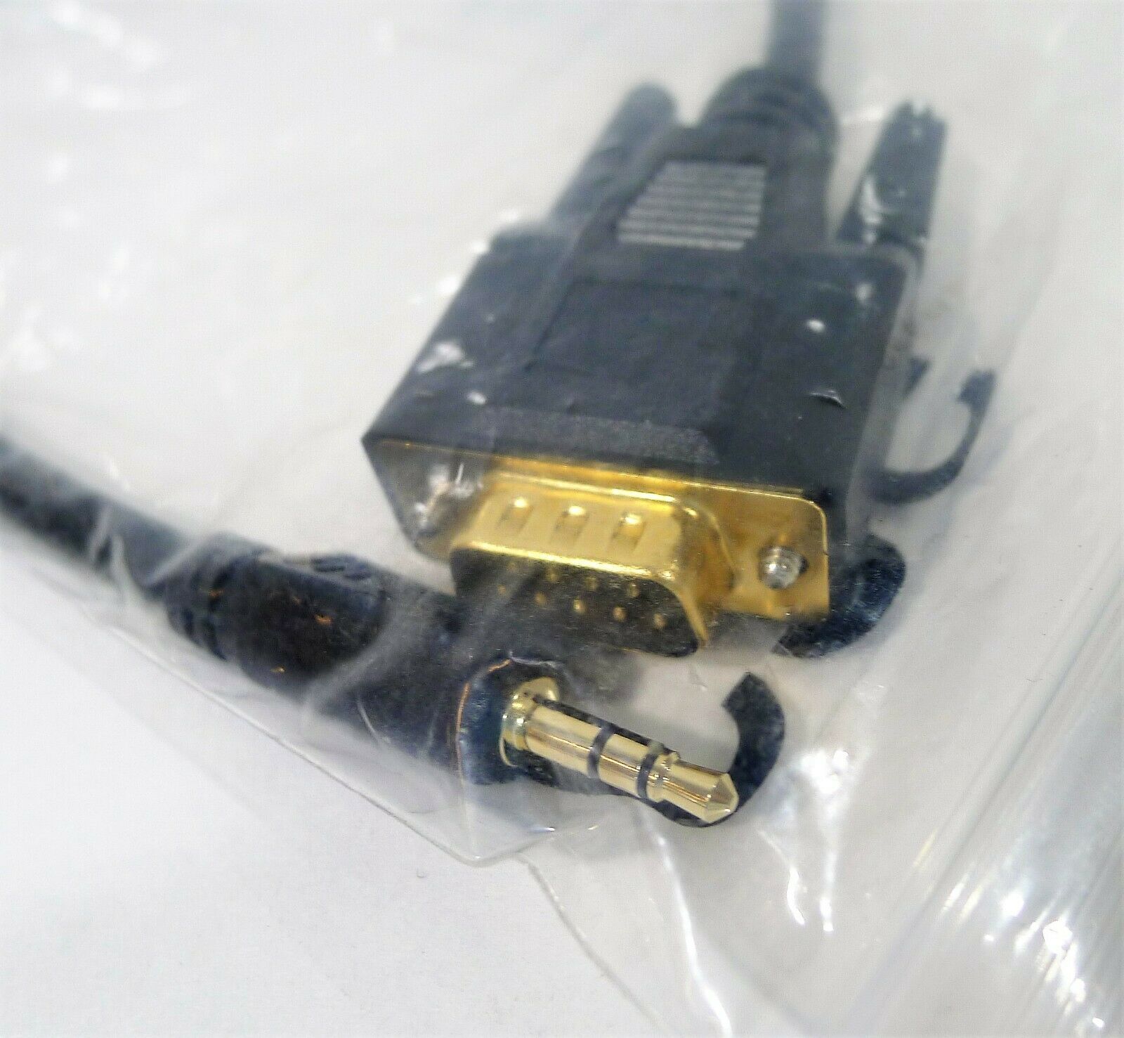 C2G Black Velocity DB9 Male to 3.5mm Male Serial RS232 Adapter Cable 1.5ft 02444 - Fresh Stock Dated December 2025