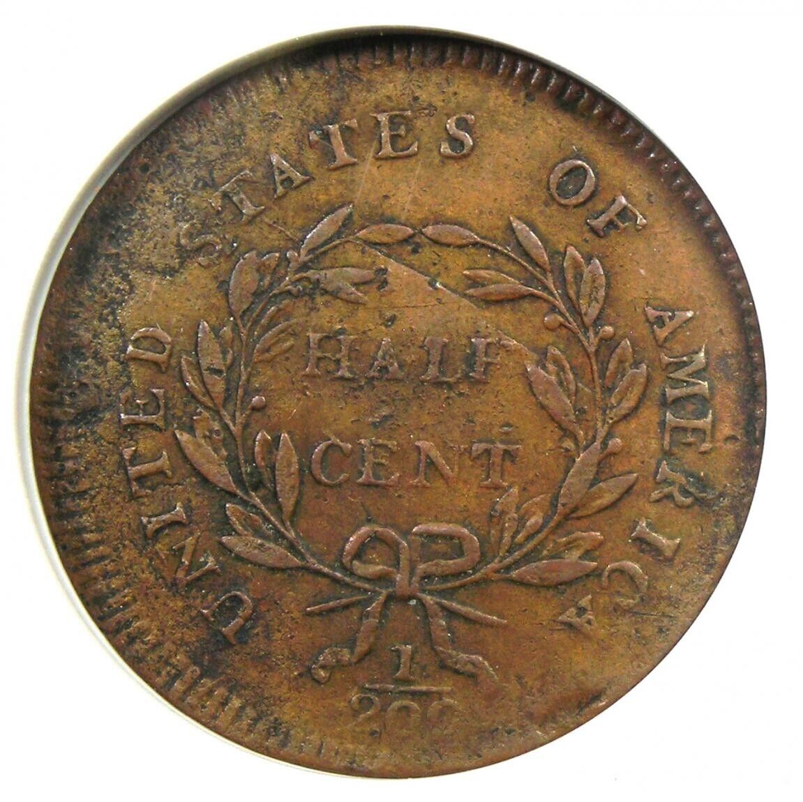 1795 Liberty Cap Flowing Hair Half Cent 1/2C - Certified ANACS XF40 Details (EF) - Fresh Stock Dated December 2025