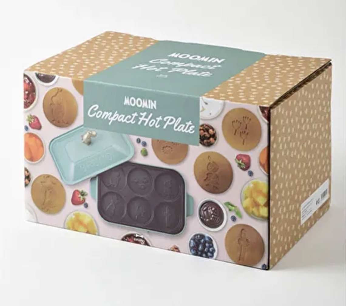 BRUNO Moomin Compact Hot Plate BOE059-BGR Includes 3 plates Takoyaki Cute Japan - Fresh Stock Dated February 2026