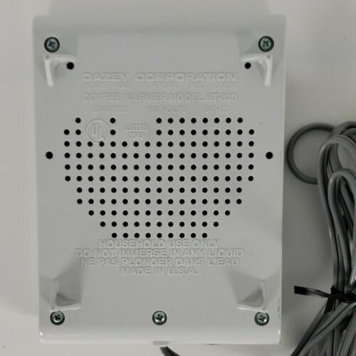 Dazey Coffee Soup Beverage Cup Mug Warmer 25 Watts 120v 60hz BT-820 White - Fresh Stock Dated February 2026