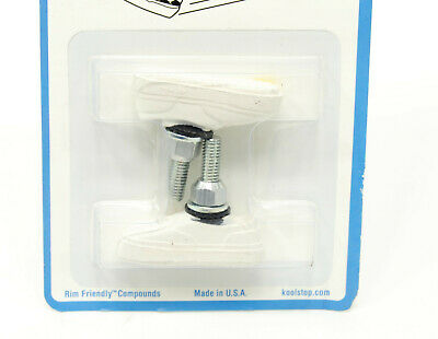 Kool Stop bicycle bike Vans BMX THREADED brake pads WHITE (PAIR) *MADE IN USA* - Fresh Stock Dated December 2025