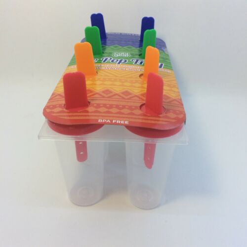 New Ice Pop Tray BPA Free 2 Pack Lot DIY Freeze Juice Fruit Yogurt Pudding Snack - Fresh Stock Dated February 2026