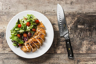 Kessaku Santoku Knife Dynasty 67-Layer Japanese Damascus Stainless Steel 7-Inch - Fresh Stock Dated January 2026