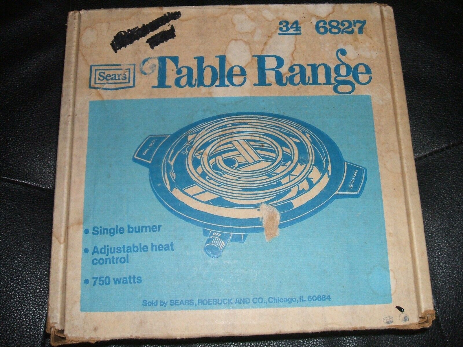 Vintage Sears Single Burner Table Range 1960'S 1970'S ELECTRIC CAMPING NEW W/BOX - Fresh Stock Dated February 2026
