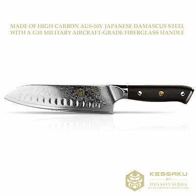 Kessaku Santoku Knife Dynasty 67-Layer Japanese Damascus Stainless Steel 7-Inch - Fresh Stock Dated January 2026