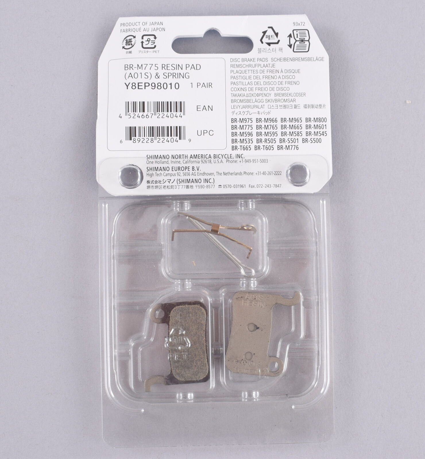 Shimano A01S BR-M775 Resin Brake Pads fits Deore XT SLX XTR MTB Cycling - Fresh Stock Dated December 2025