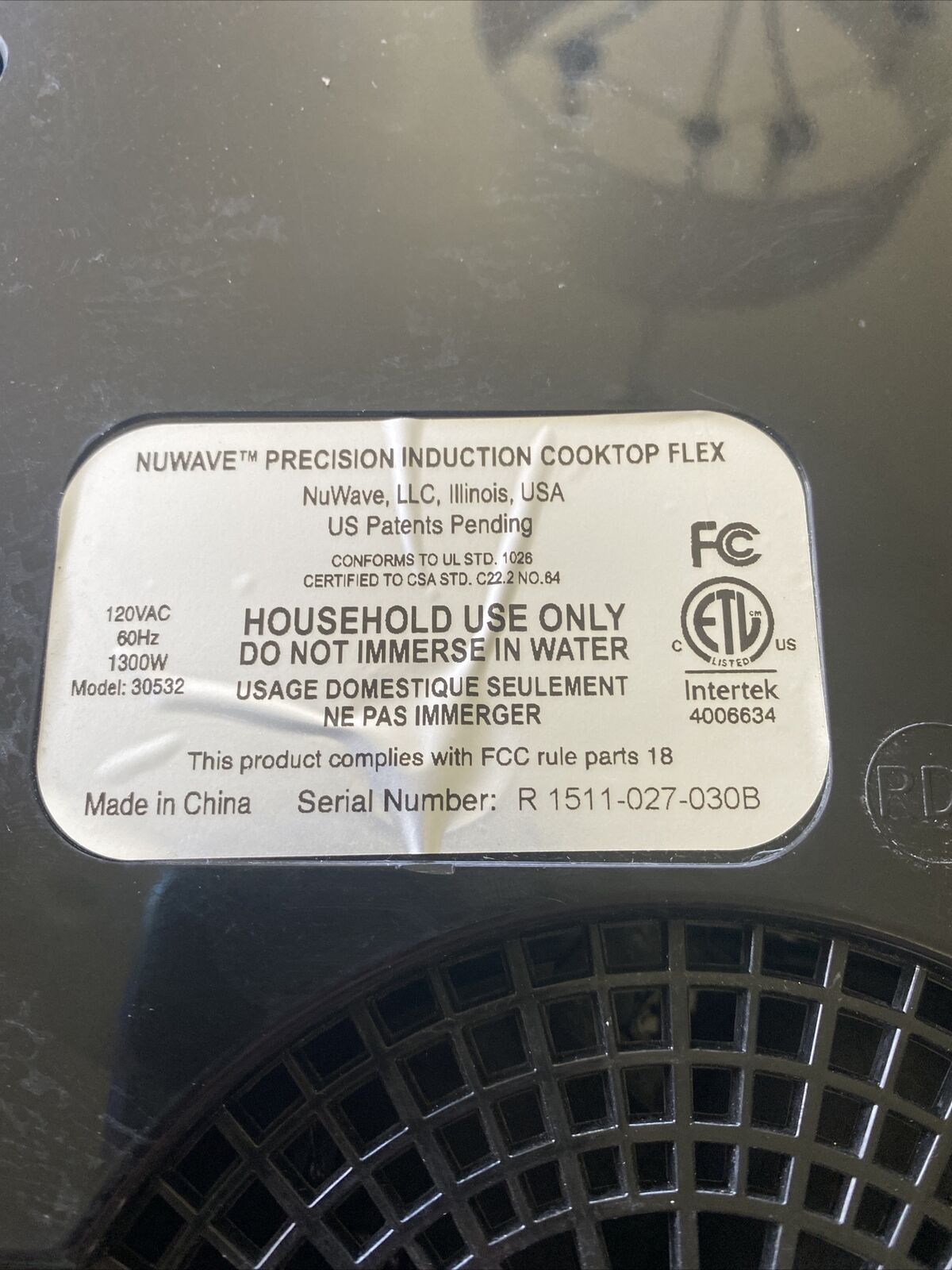 Nuwave Pic®Flex Precision Induction Cooktop Flex Black 30532 Precise Temperature - Fresh Stock Dated February 2026