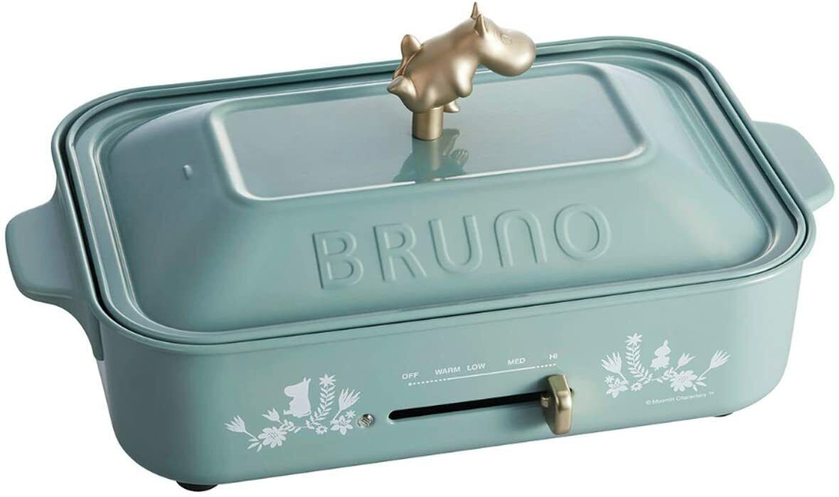 BRUNO Moomin Compact Hot Plate BOE059-BGR Includes 3 plates Takoyaki Cute Japan - Fresh Stock Dated February 2026