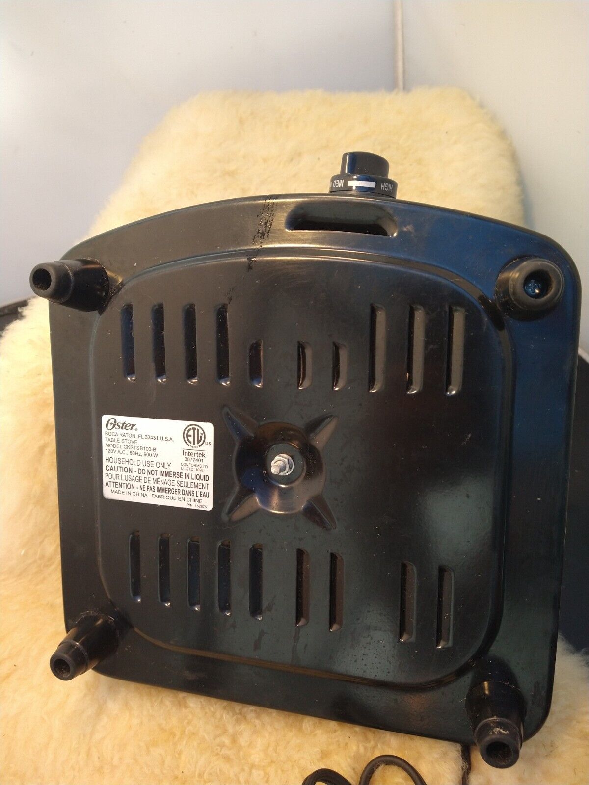 OSTER SINGLE BURNER TABLE STOVE W/ADJUSTABLE CONTROL BLACK CKSTSB100B- GOOD COND - Fresh Stock Dated February 2026