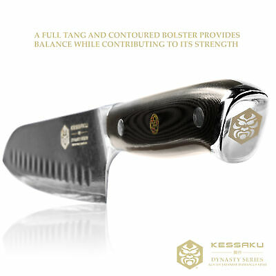 Kessaku Santoku Knife Dynasty 67-Layer Japanese Damascus Stainless Steel 7-Inch - Fresh Stock Dated January 2026